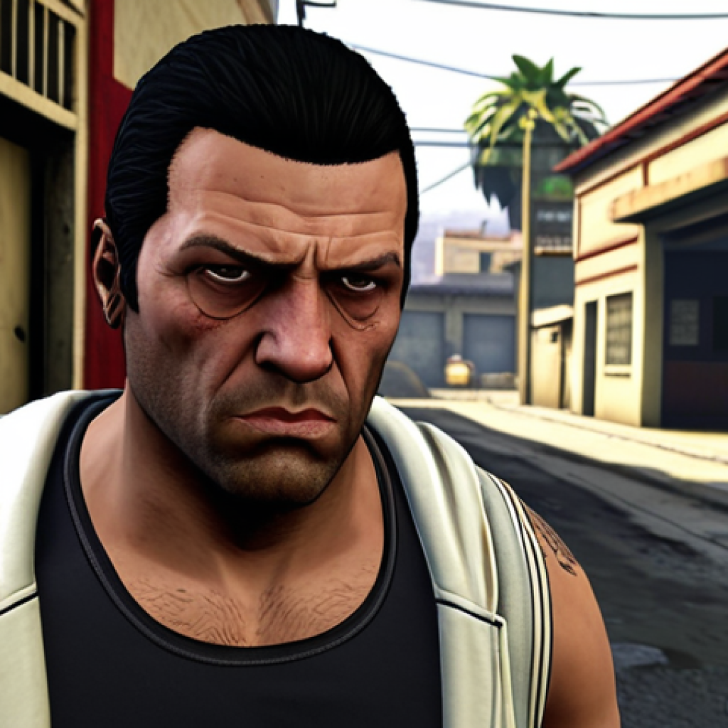 **

A skeptical character in GTA Online looking suspiciously at an offer of "free money" or an extremely cheap, rare vehicle. The scene should depict a back alley or shady area of Los Santos. Focus on the character's distrustful expression and the unrealistic nature of the offer.

**